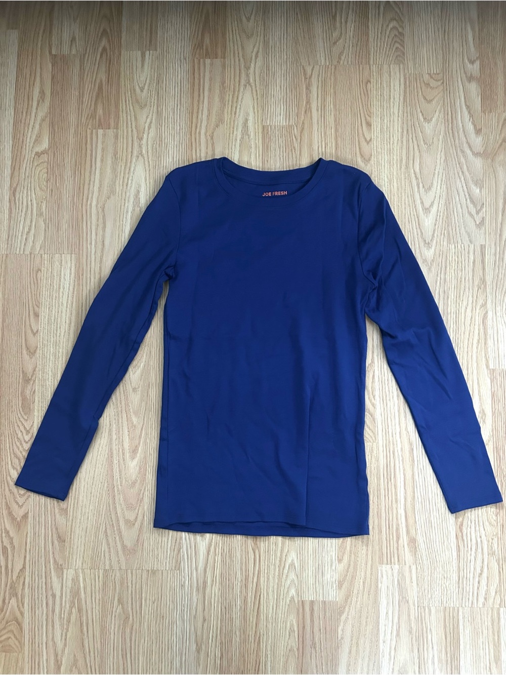 Deep Blue Long Sleeve Cotton Crew Tee